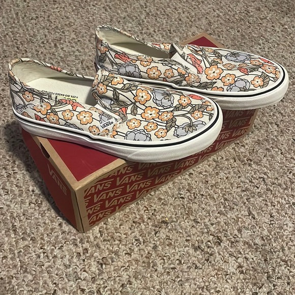 Vans Shoes - Floral vans slip on shoes